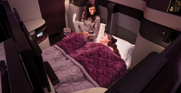 Qatar Airways Business Class pysj fra White Company Airline of the year